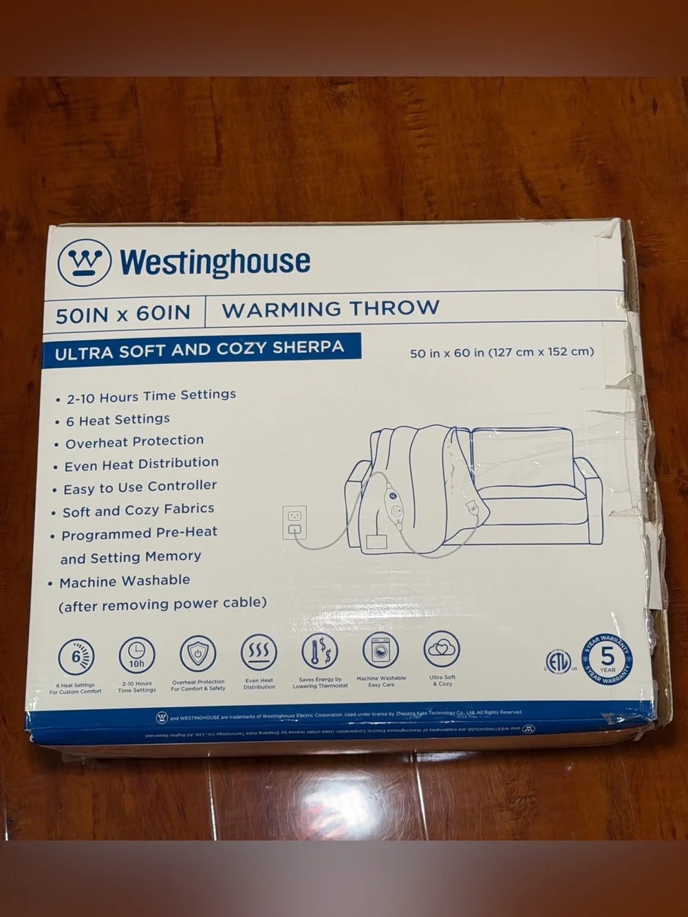 Westinghouse Heated Electric Throw Blanket - (50